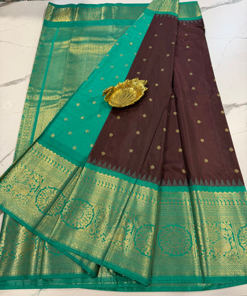 VG2 semi gadwalbrown and green border saree
