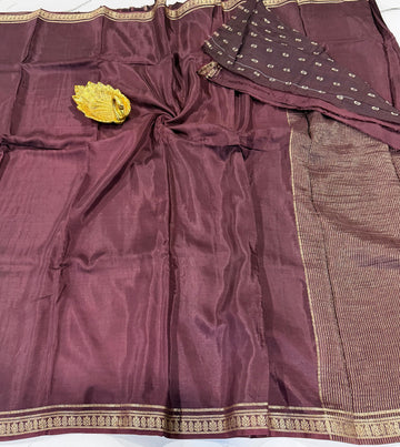 BZ-2750 brown Binny crepe saree