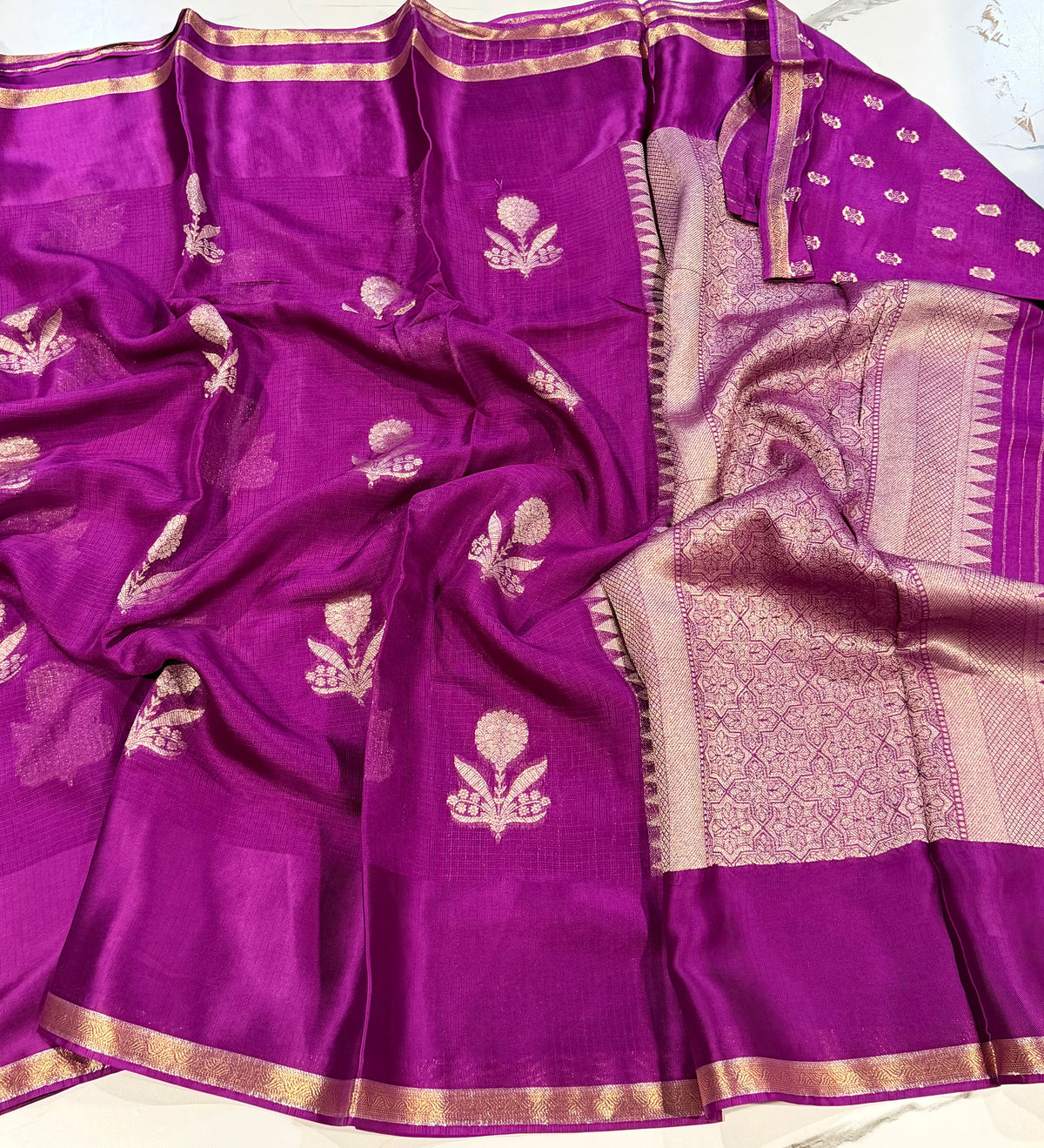 SF-35  purple Manipuri Kota silk