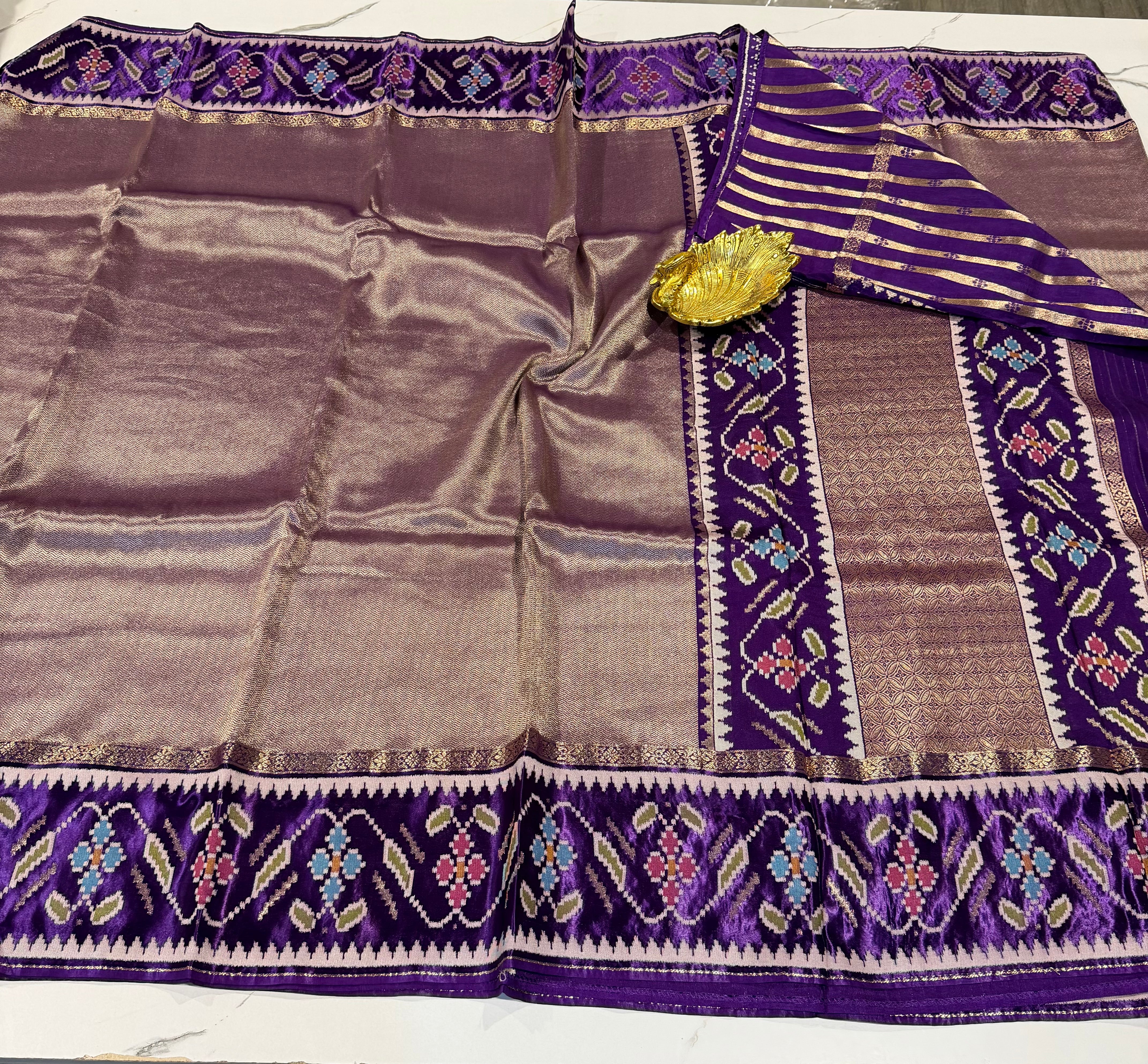 TP-51 violet colour kanchi tissue saree