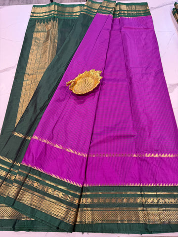 MG-2900 purple n green Mangalagiri Gadwal saree