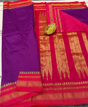 LD-NG25
 purple and pink border saree