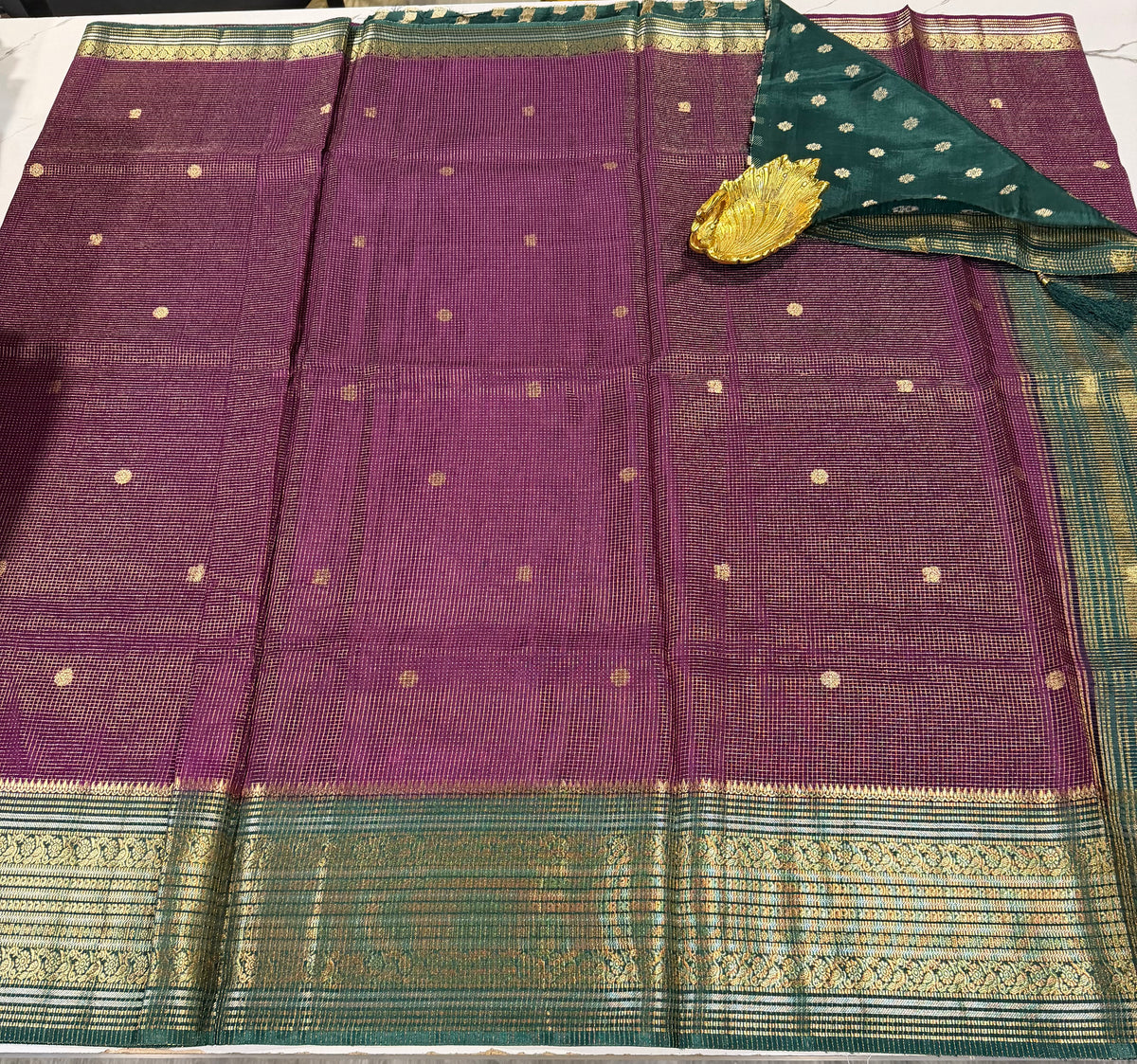 VKC2149BB- wine n green Kanchi Brdr saree