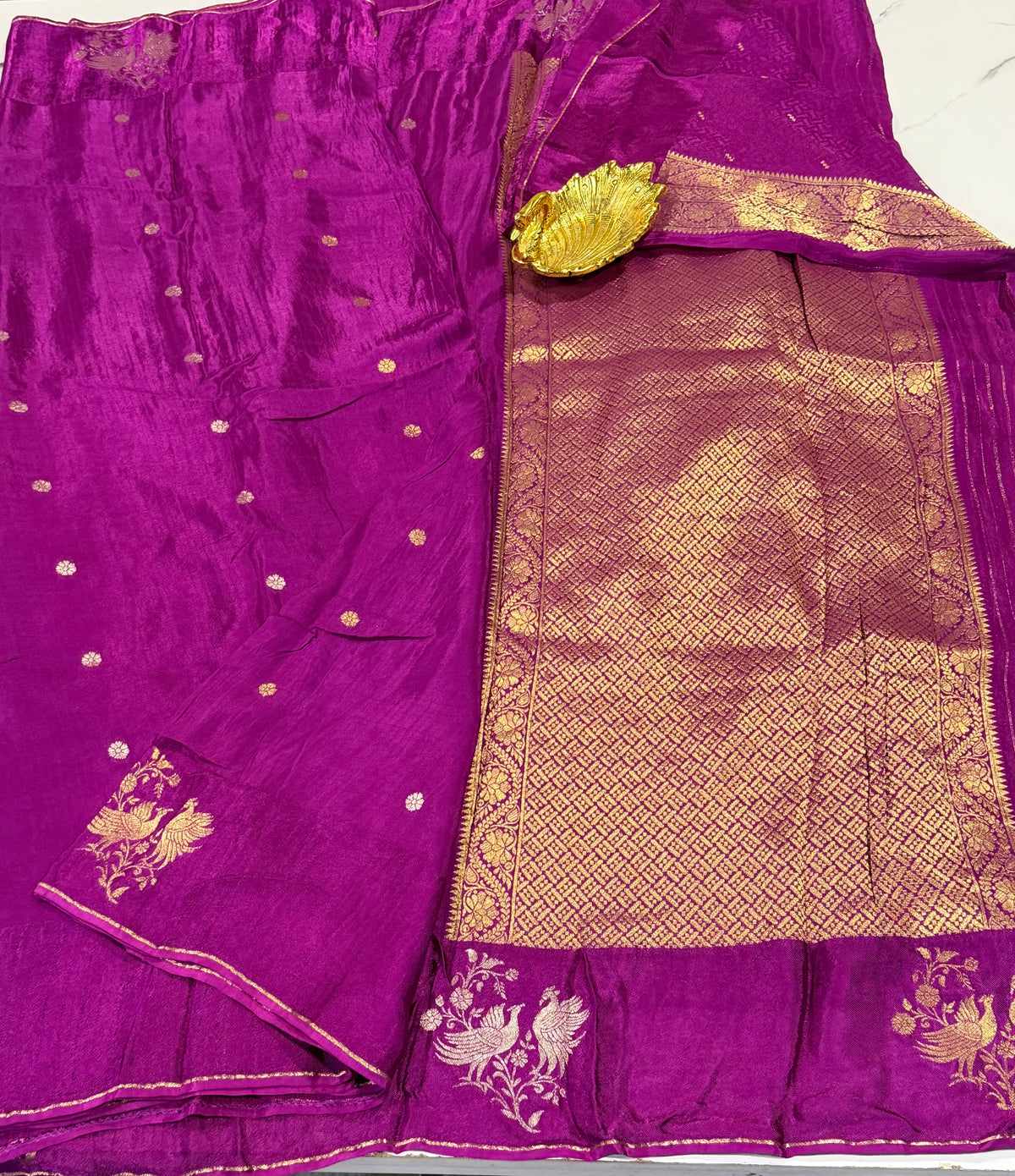 S-3600 Purple Mysore crep saree