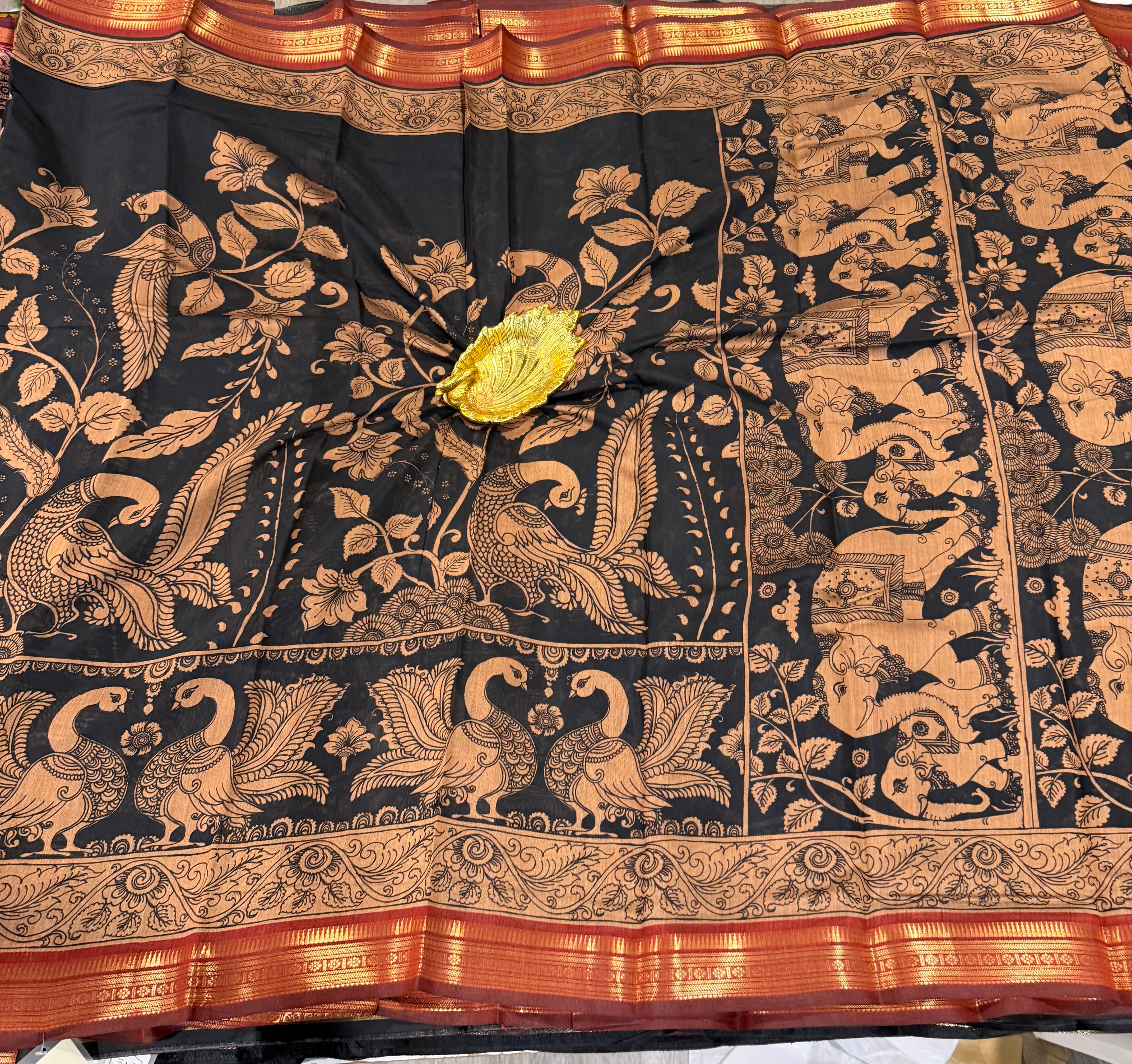 Black saree Mashru mangalagiri