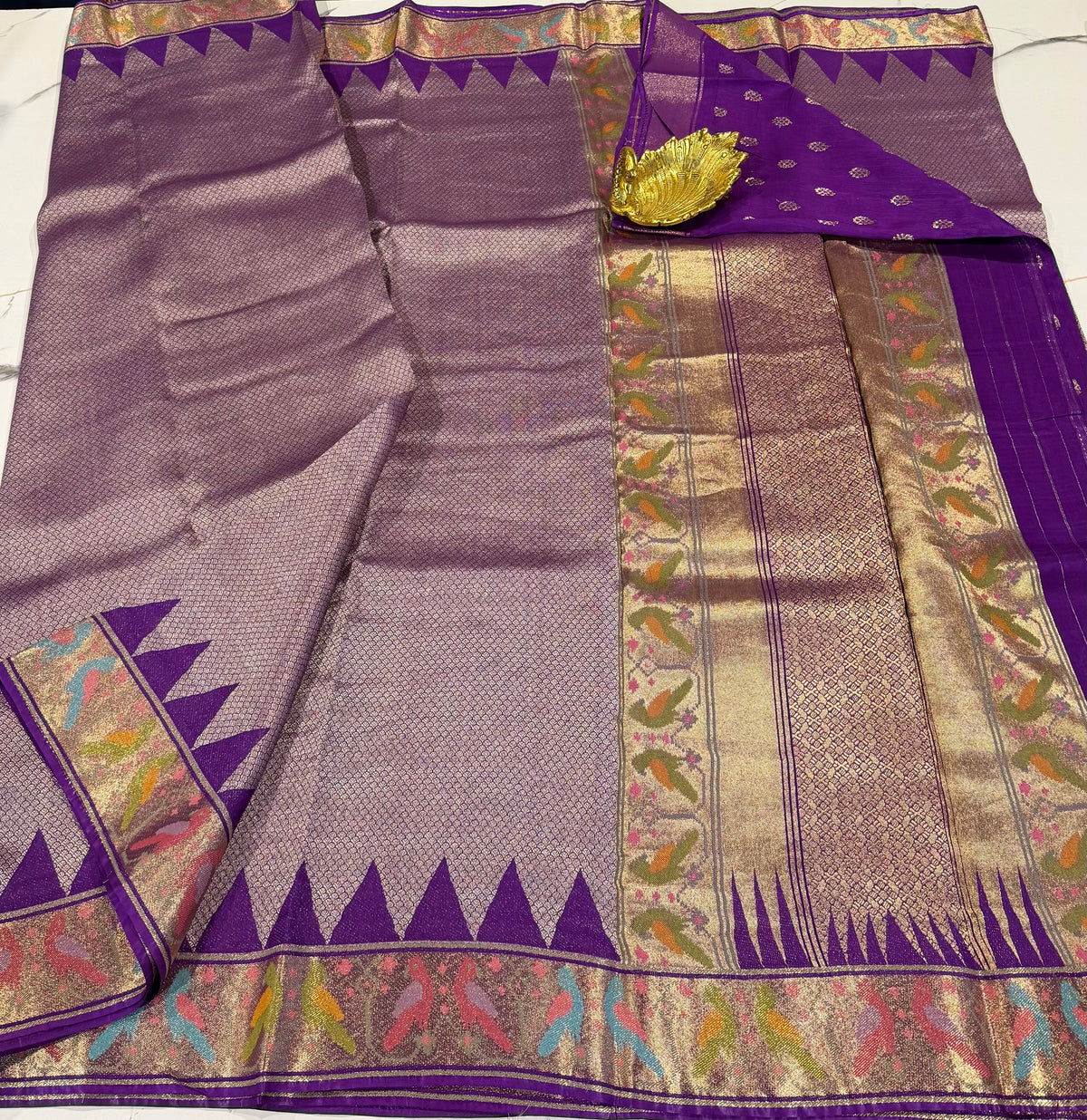 P-4900 violet Patola tissue saree