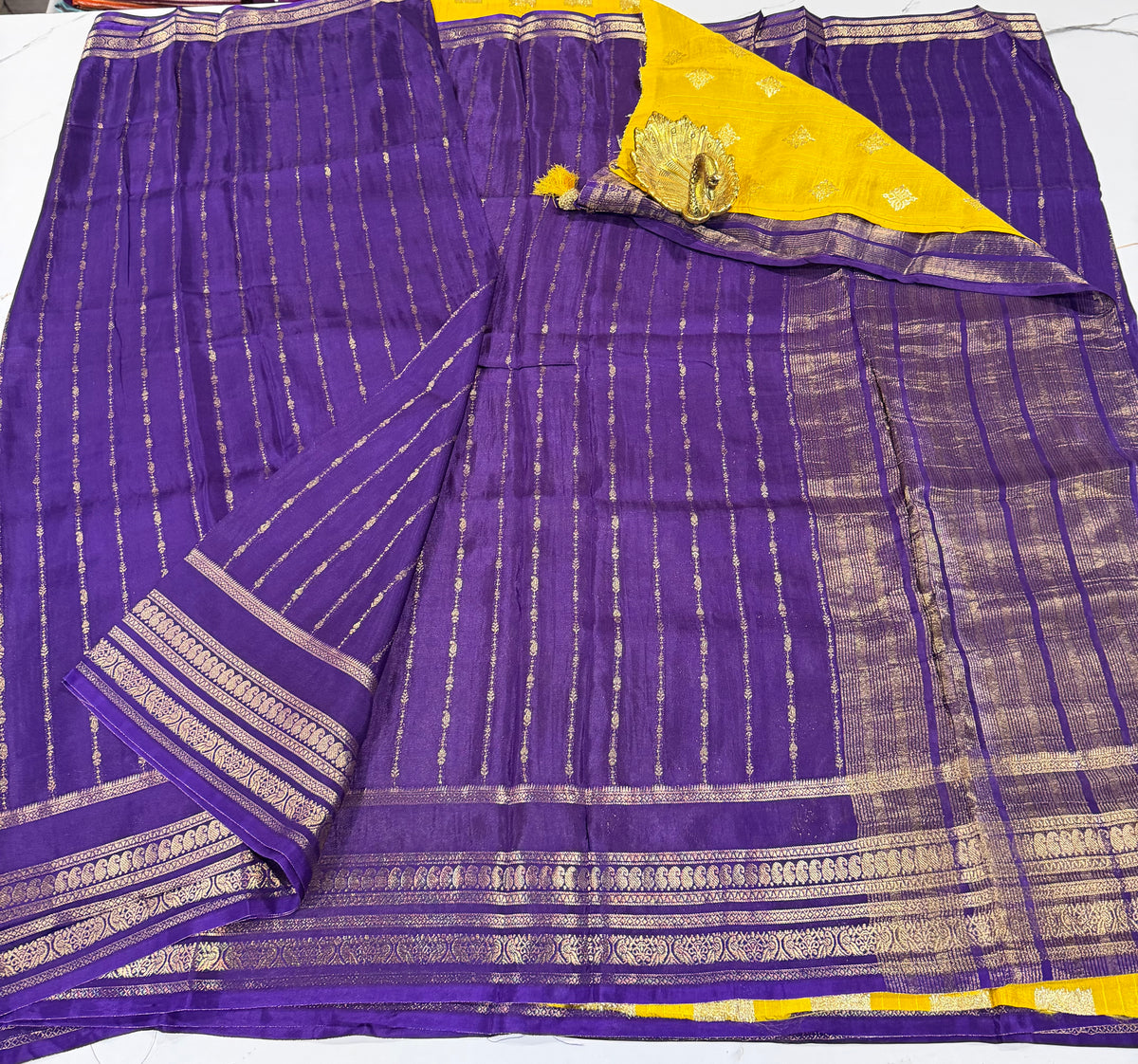 MB-2500 violet Benny crepe saree
