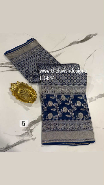 LD-k44 kanchi kora navi blue saree