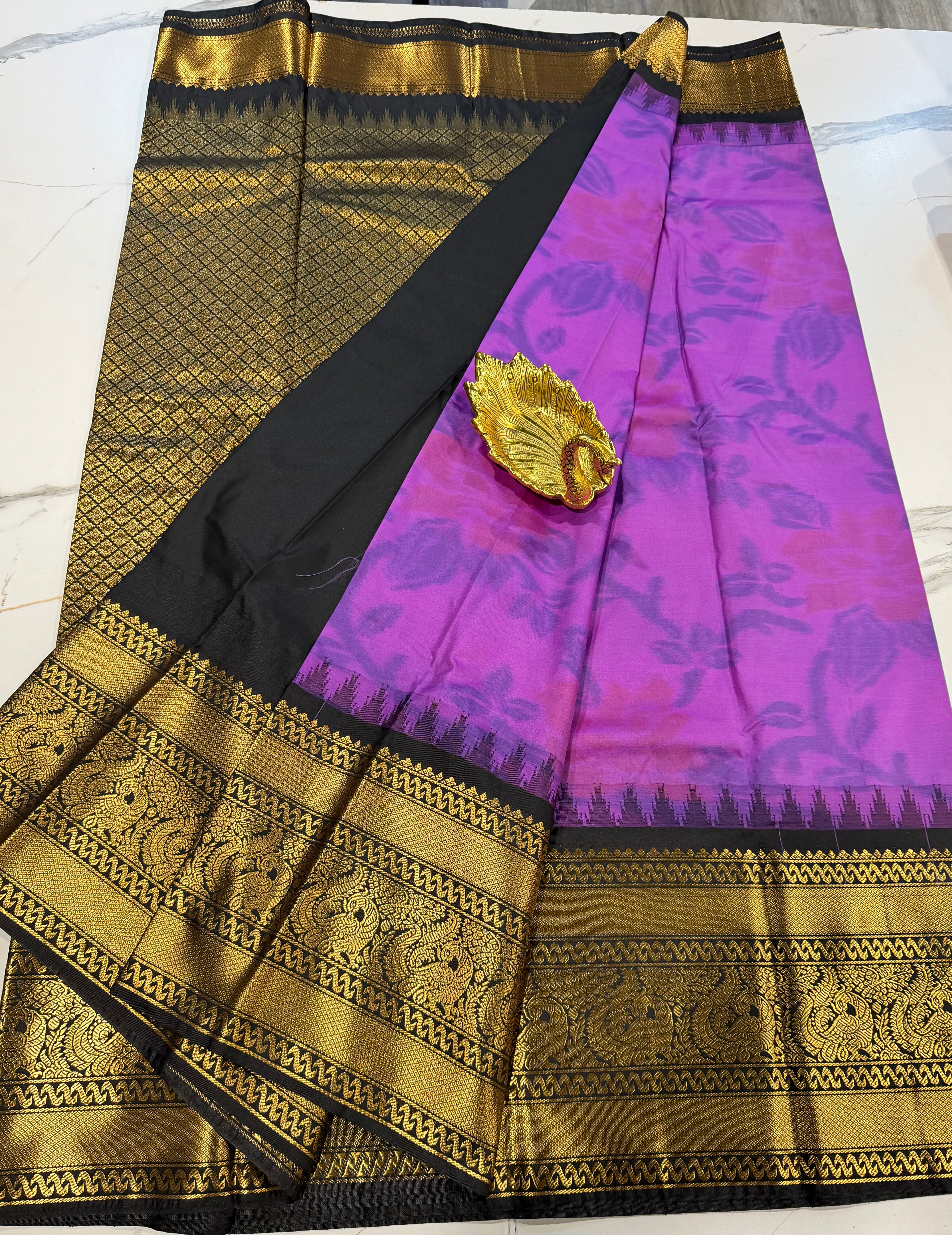 GP-3100 purple Pochampally prints saree