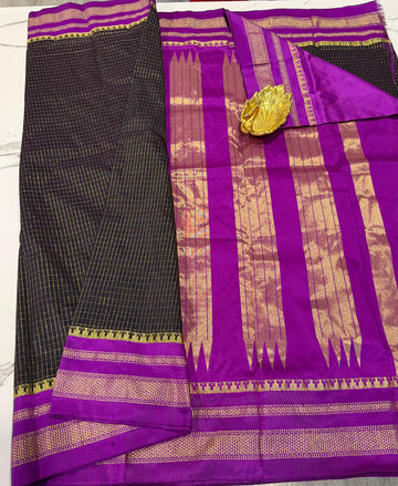 LD-NG25
 brown and purple border saree