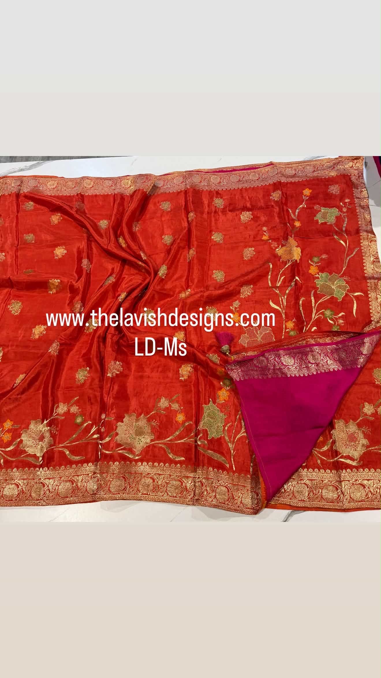 Mashru Satin crepe orange colour LD-MS