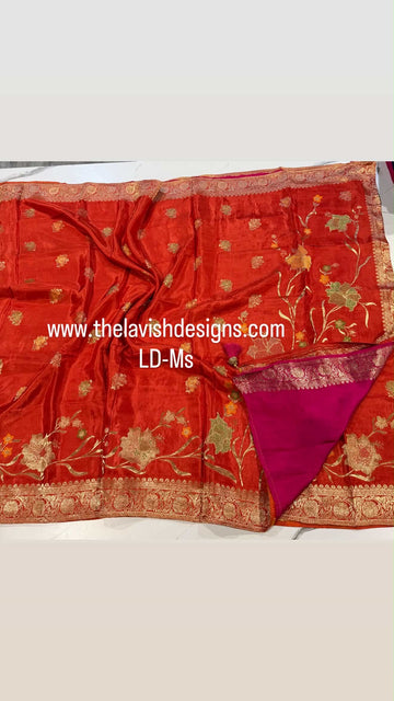 Mashru Satin crepe orange colour LD-MS