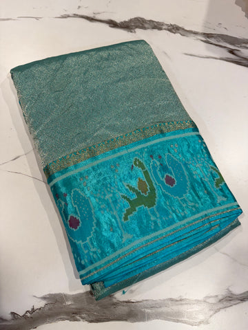 KT-5 sky blue colour kanchi tissue saree