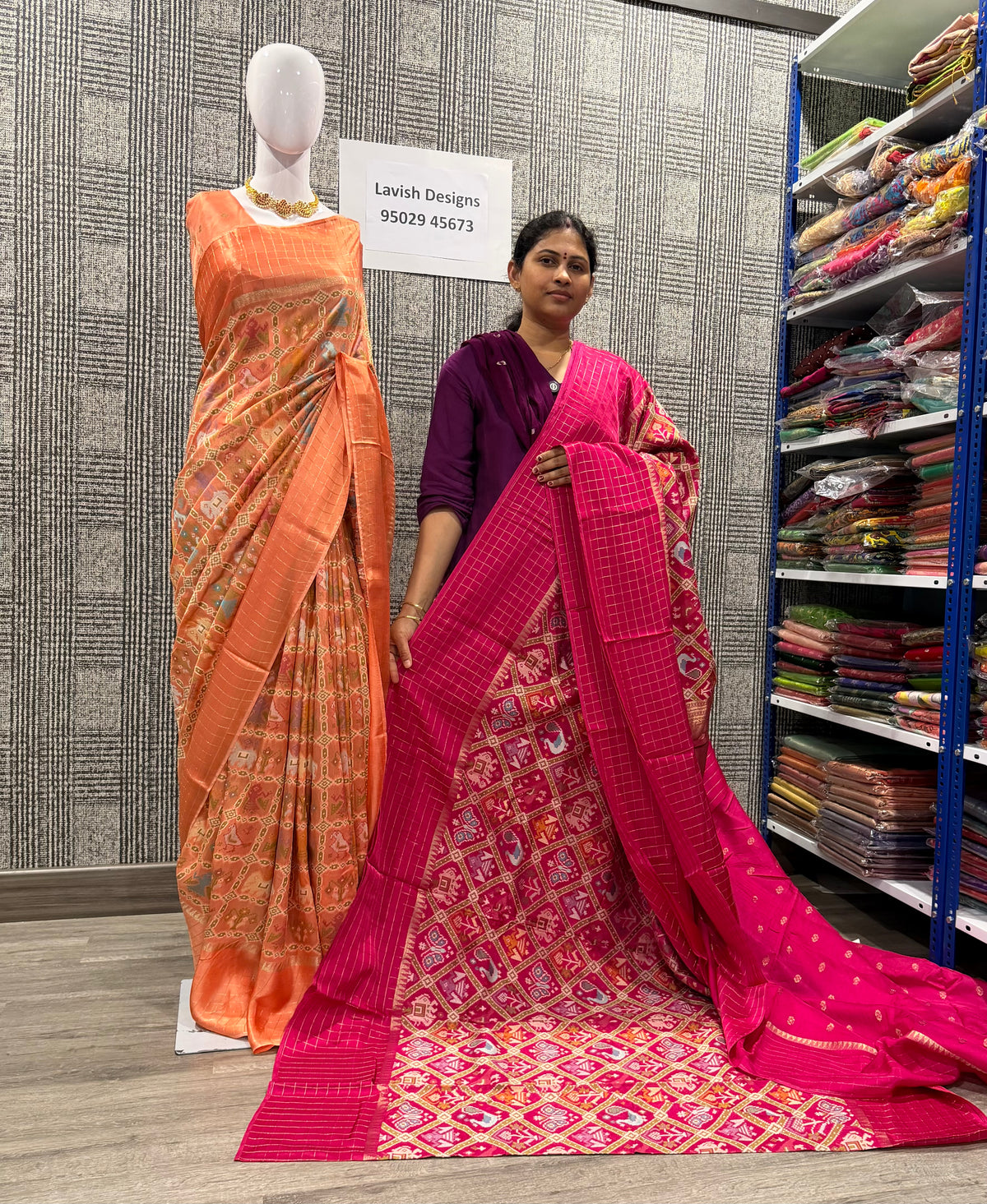 PT-475 pink colour patola moonga crep saree