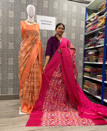 PT-475 pink colour patola moonga crep saree