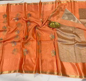 MKP-3500 peach colour premium Manipuri Kota silk