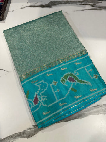 KT-5 sky blue  colour kanchi tissue saree