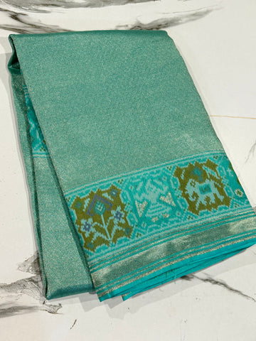 P-4900 sky blue Patola tissue saree