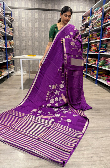 CP-42 violet colour Paithani crep saree (Copy)
