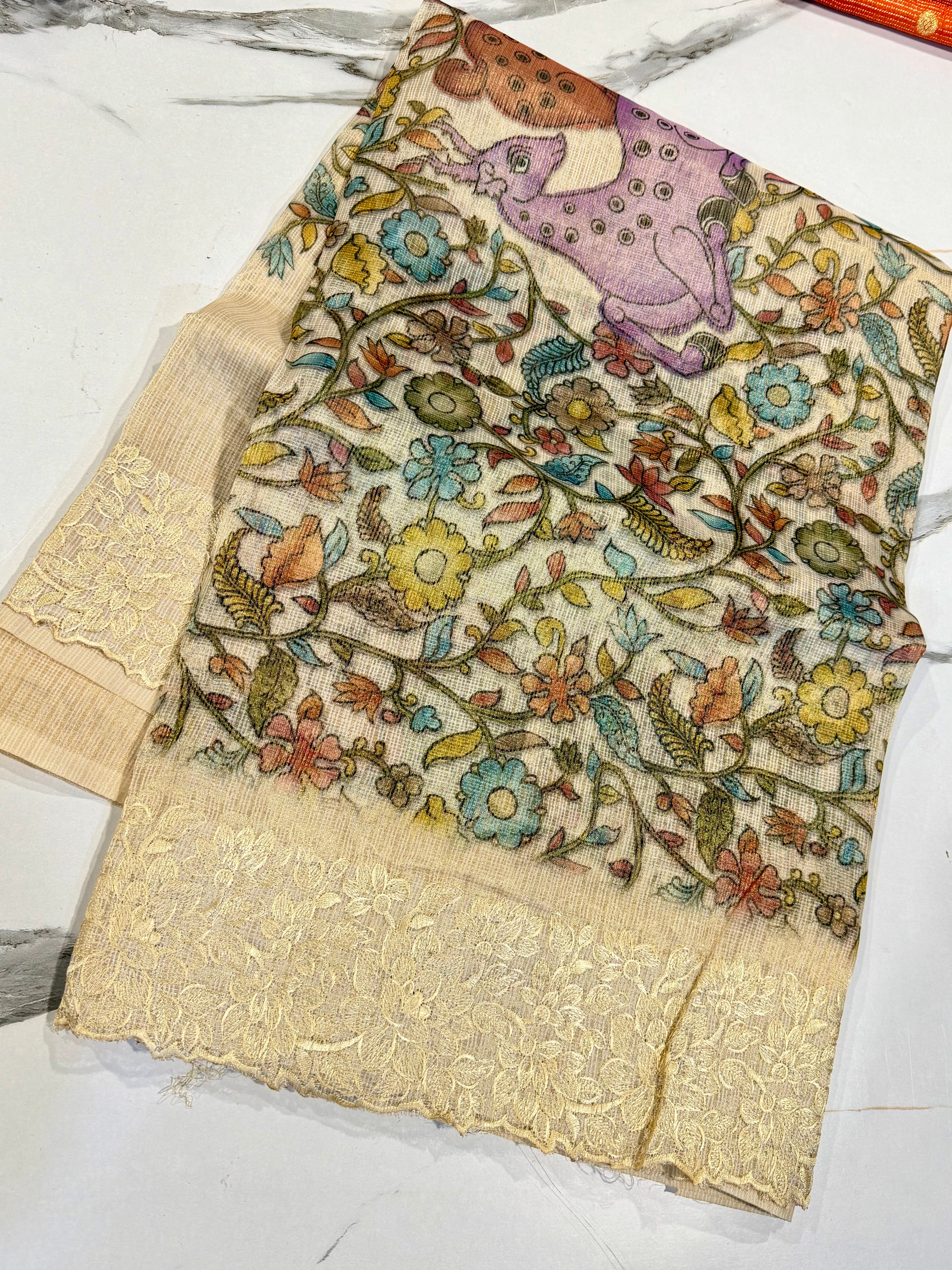 ZK-1550 Fusion Zari Kota saree