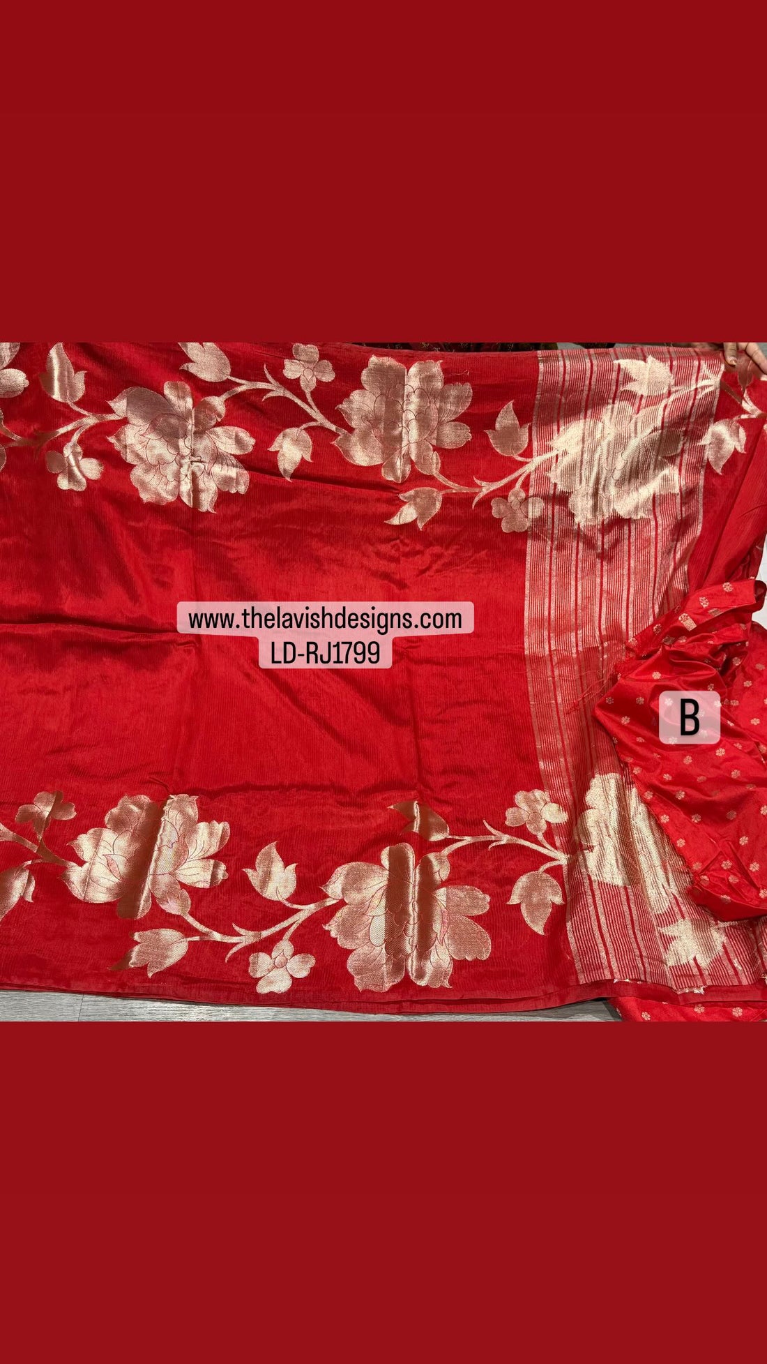 LD-RJ1799 Red semi Kora jamdani ❤️saree