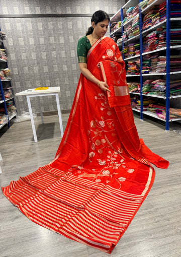 CP-42 Red colour Paithani crep saree