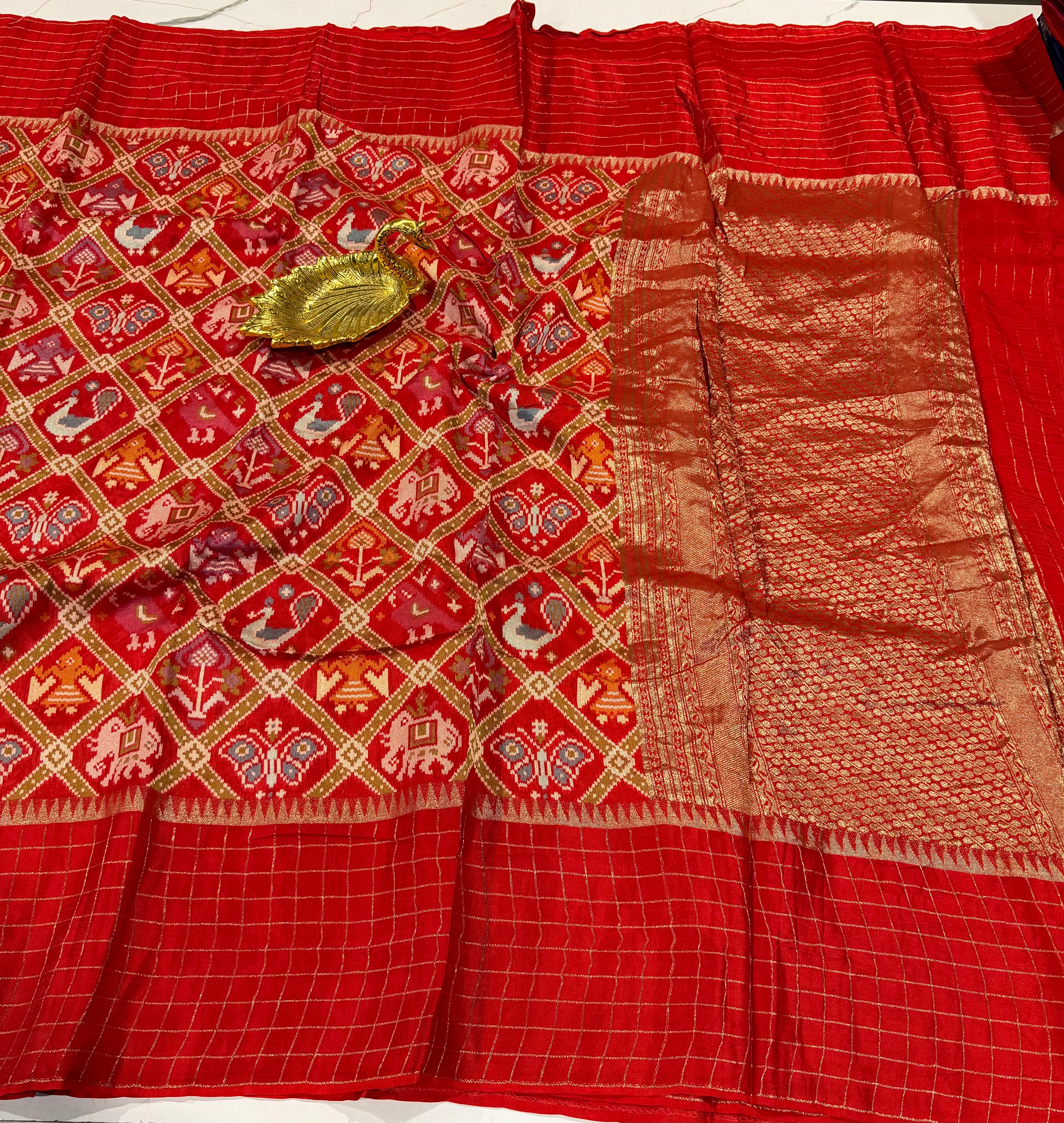 PT-A6 Red Patola saree