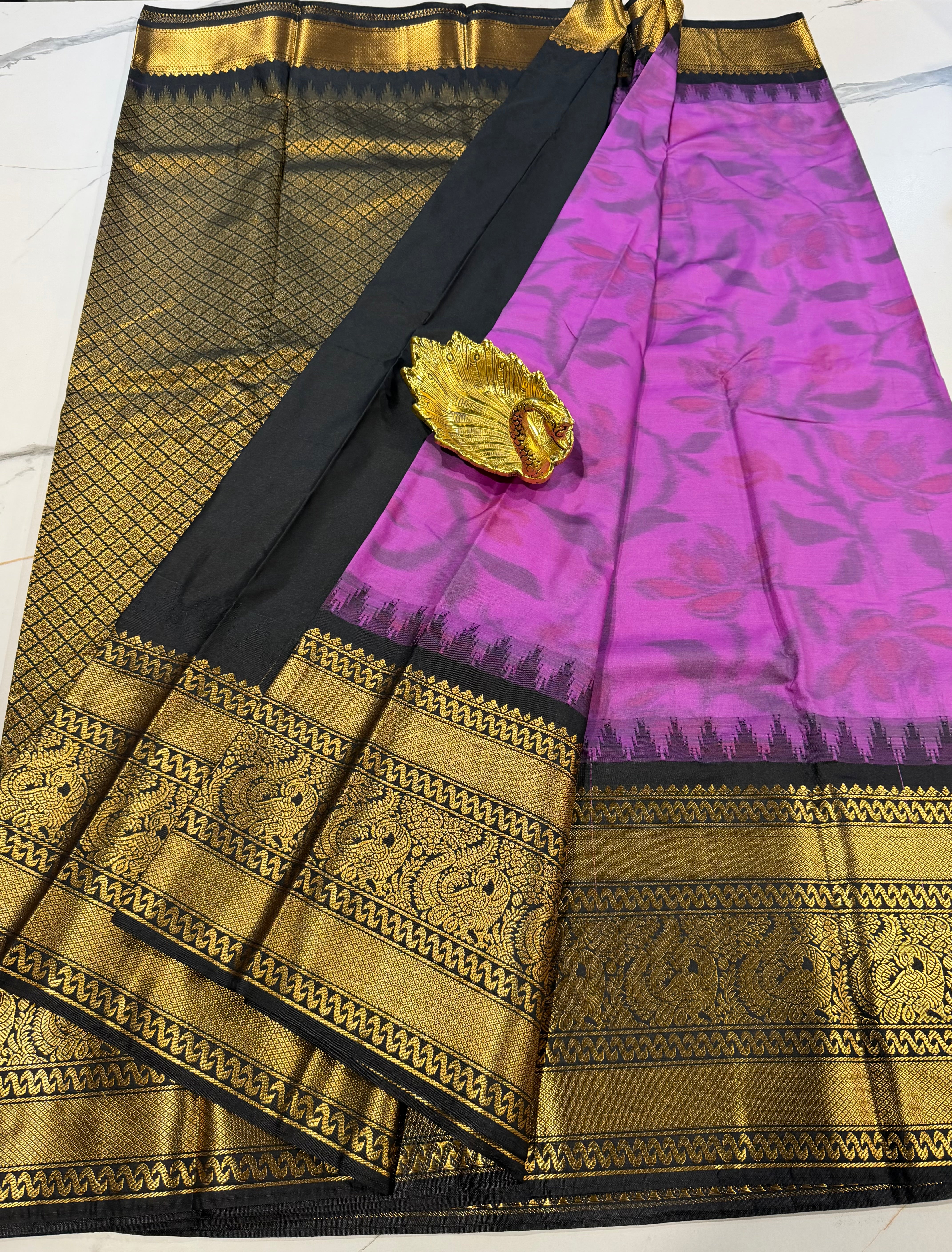 GP-3100 purple Pochampally prints saree