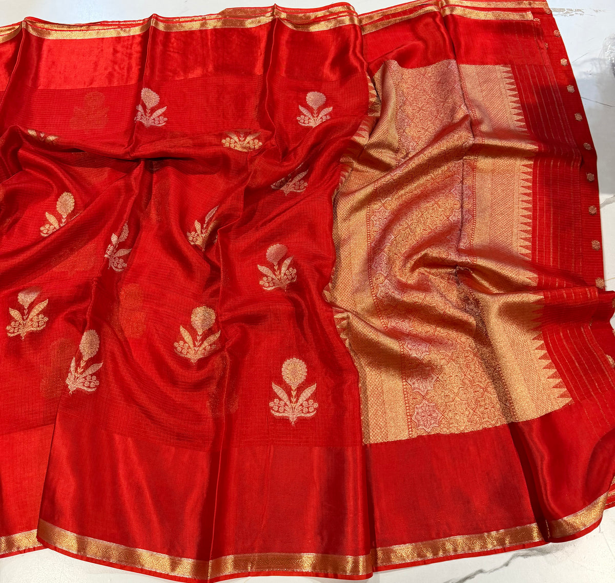 SF-35  Red Manipuri Kota silk