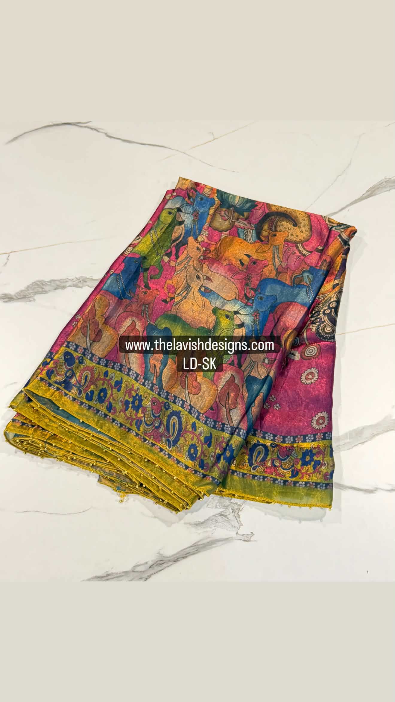 Fusion Kalamkari LD-SK pink n green