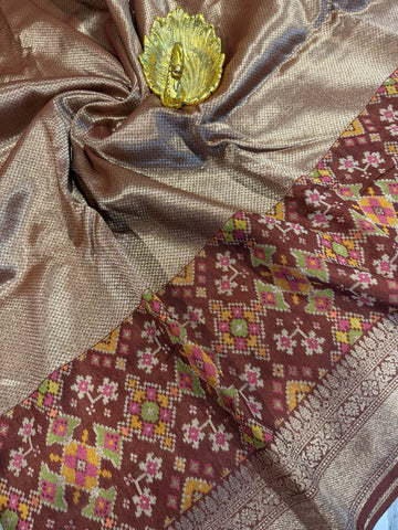 P-5400 brown tissue Patola saree