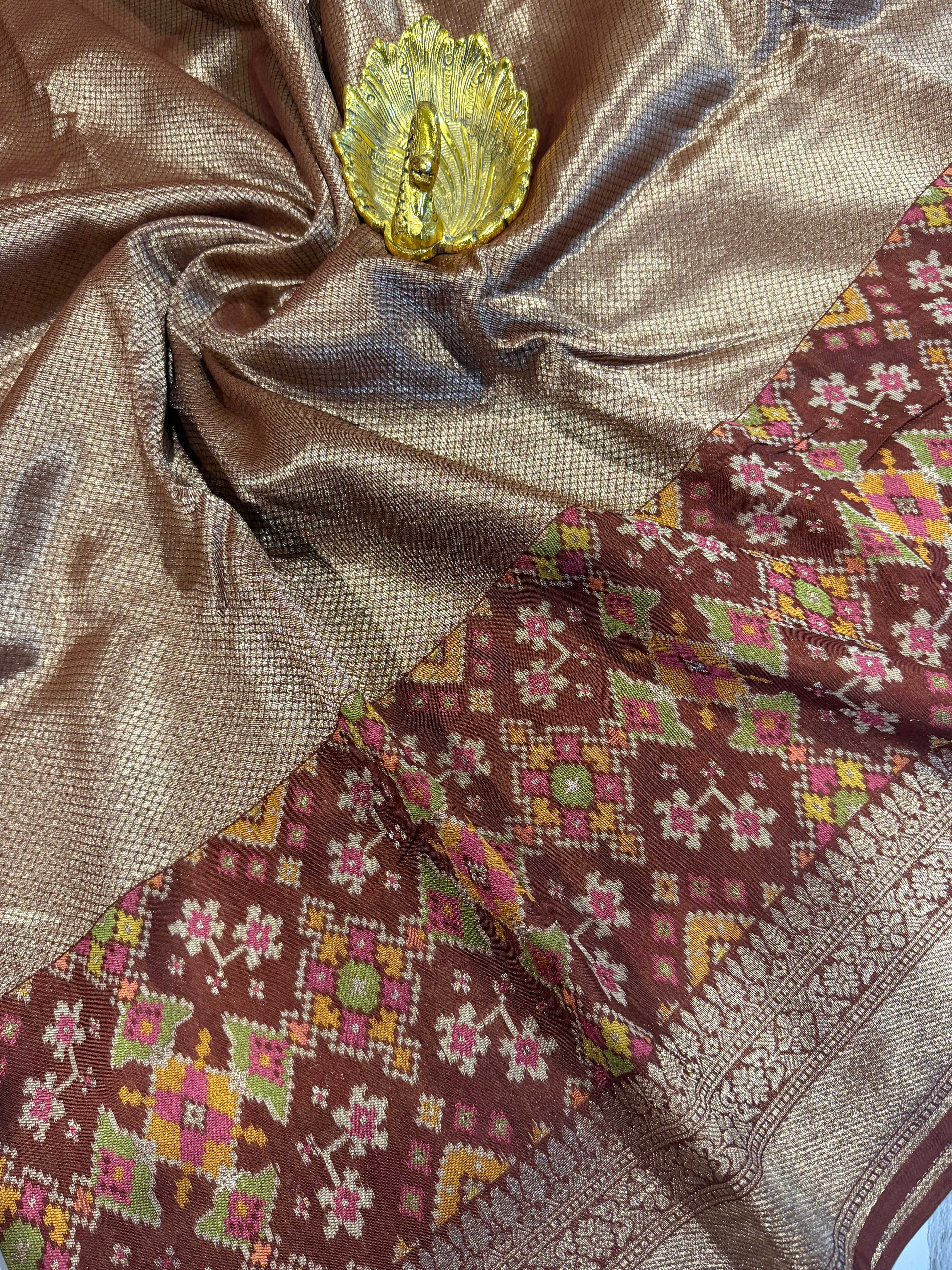 P-5400 brown tissue Patola saree