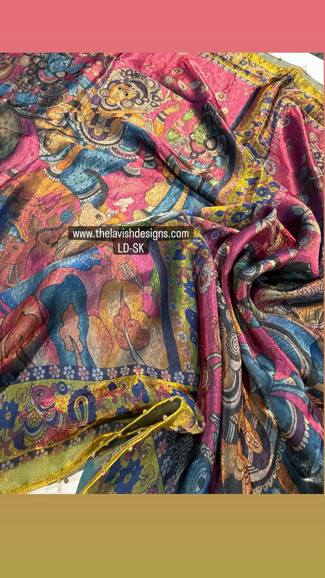 Fusion Kalamkari LD-SK pink n green