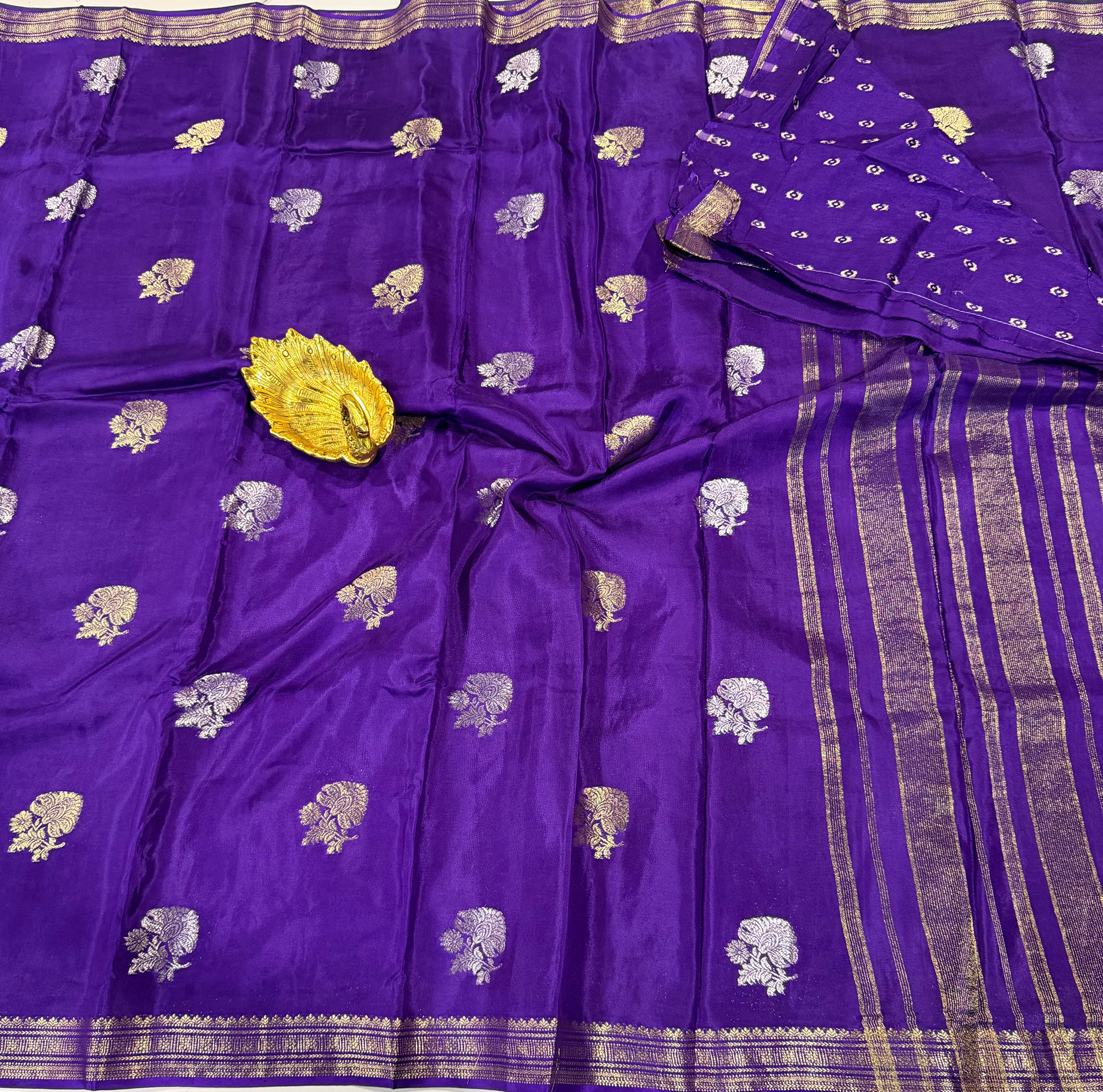 AB-3100 violet blue  Binny crepe saree