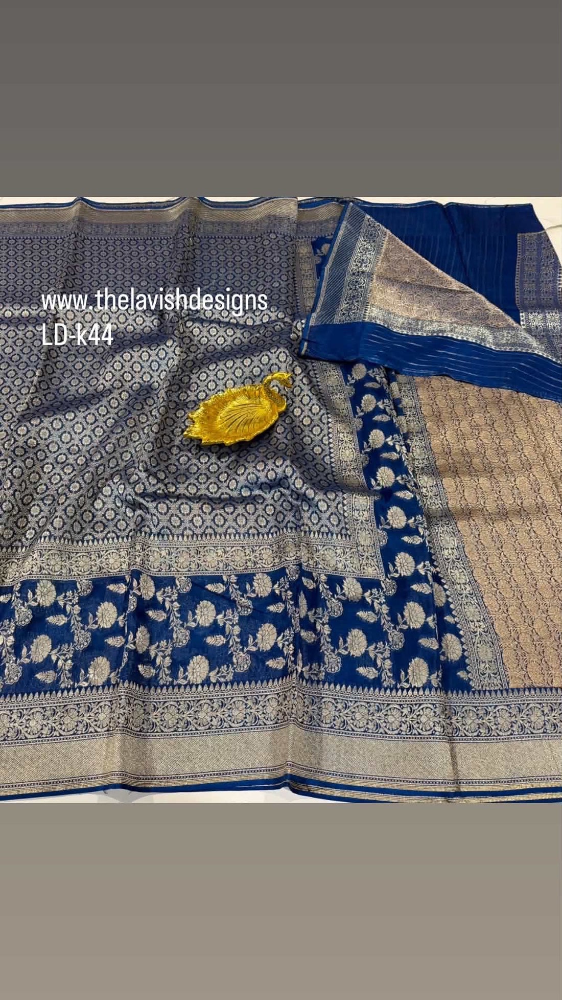 LD-k44 kanchi kora navi blue saree