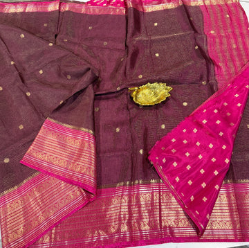 VKC2149BB- wine n Red pink Kanchi Brdr saree