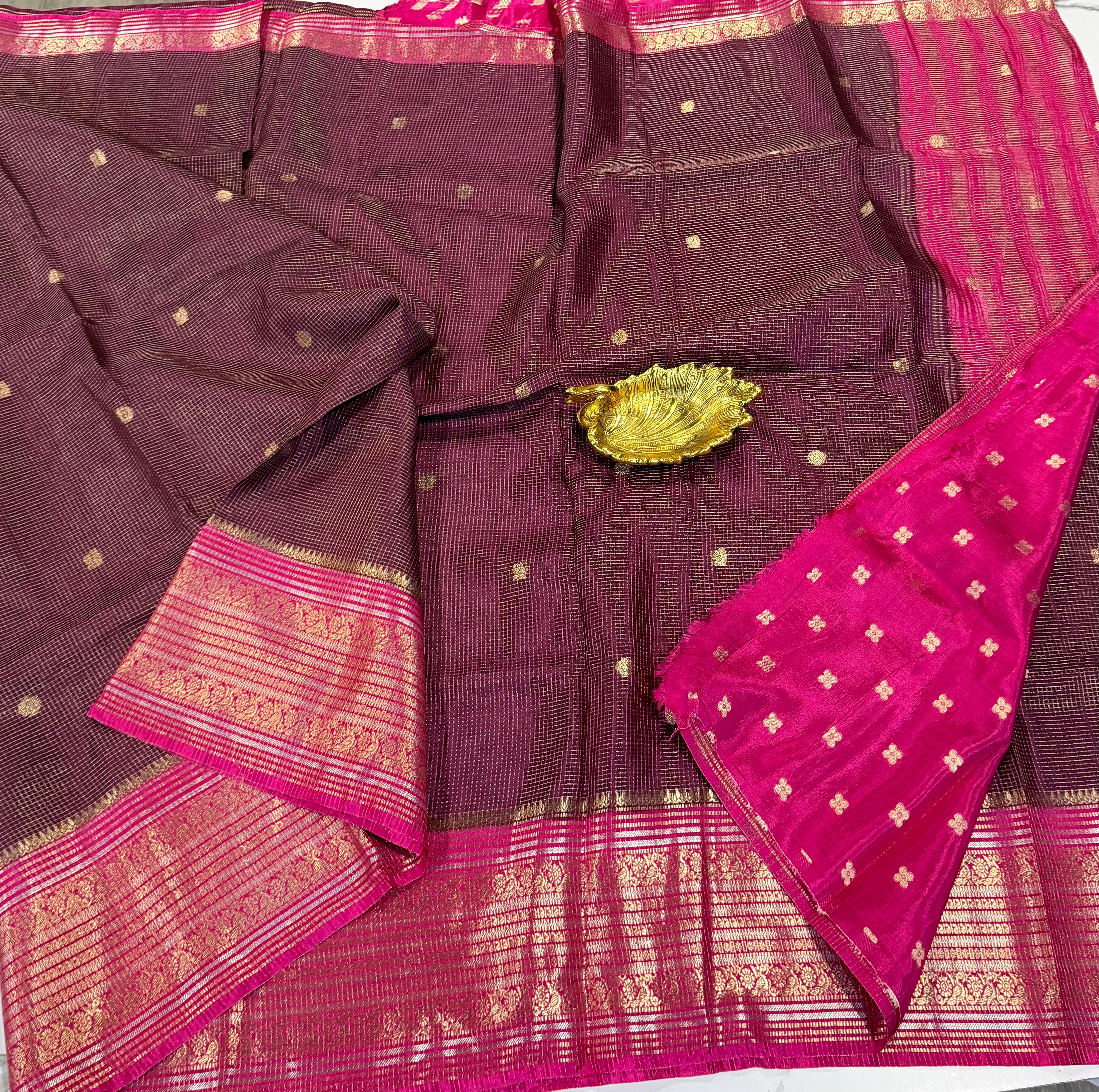 VKC2149BB- wine n Red pink Kanchi Brdr saree