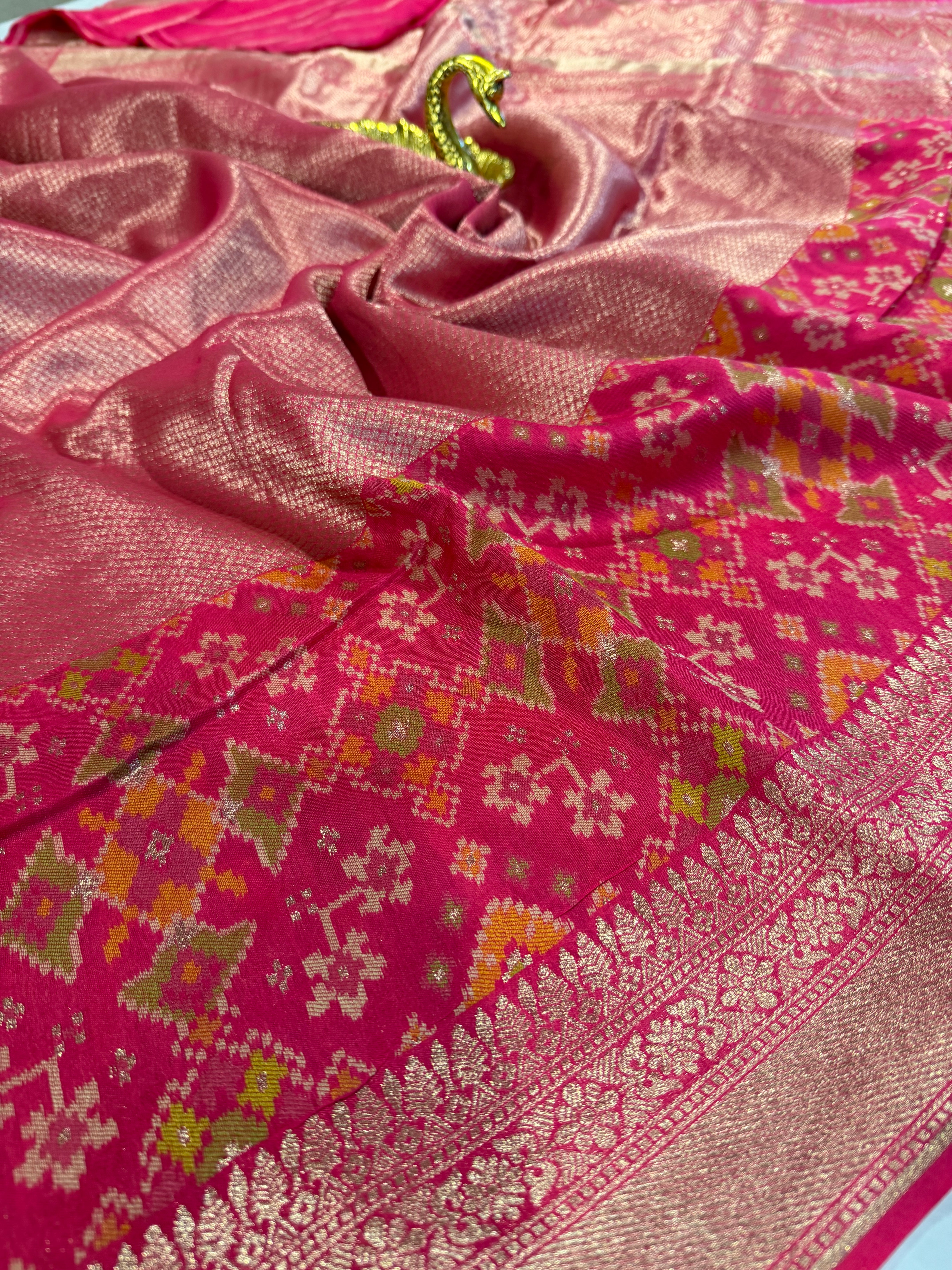P-5400 pink tissue Patola saree