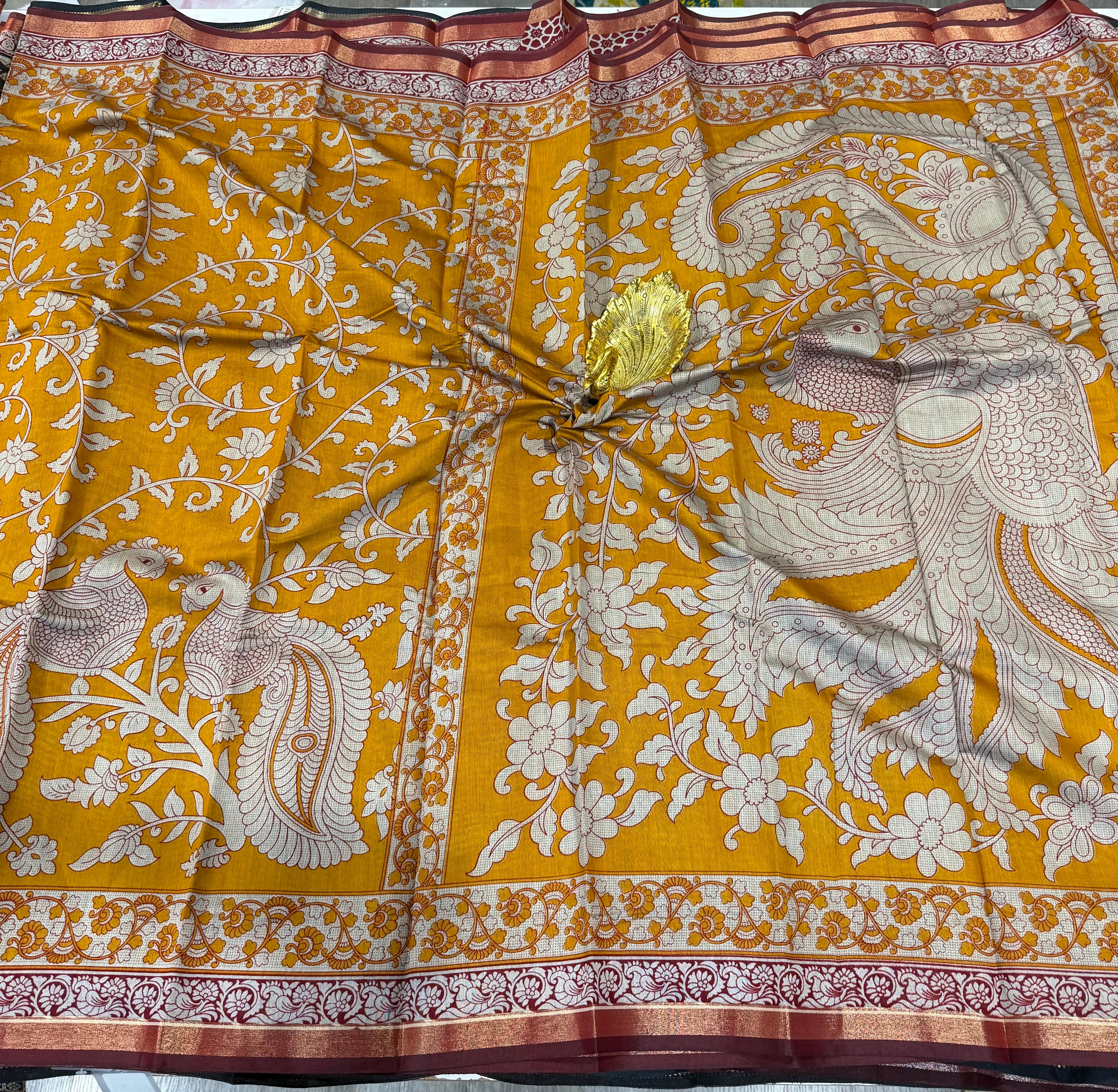 Yellow saree Mashru mangalagiri