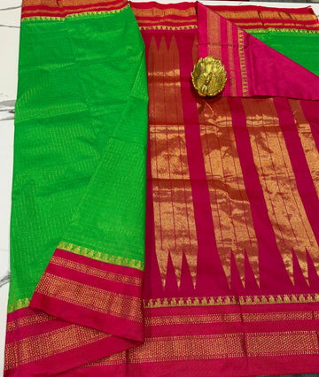 LD-NG25
 light green and pink border saree