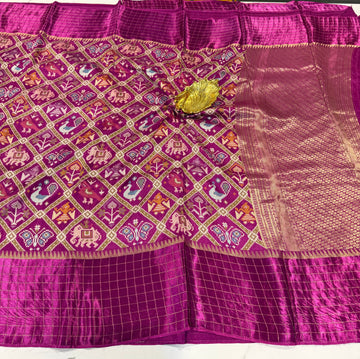 PTA-6 magenta colour Patola saree
