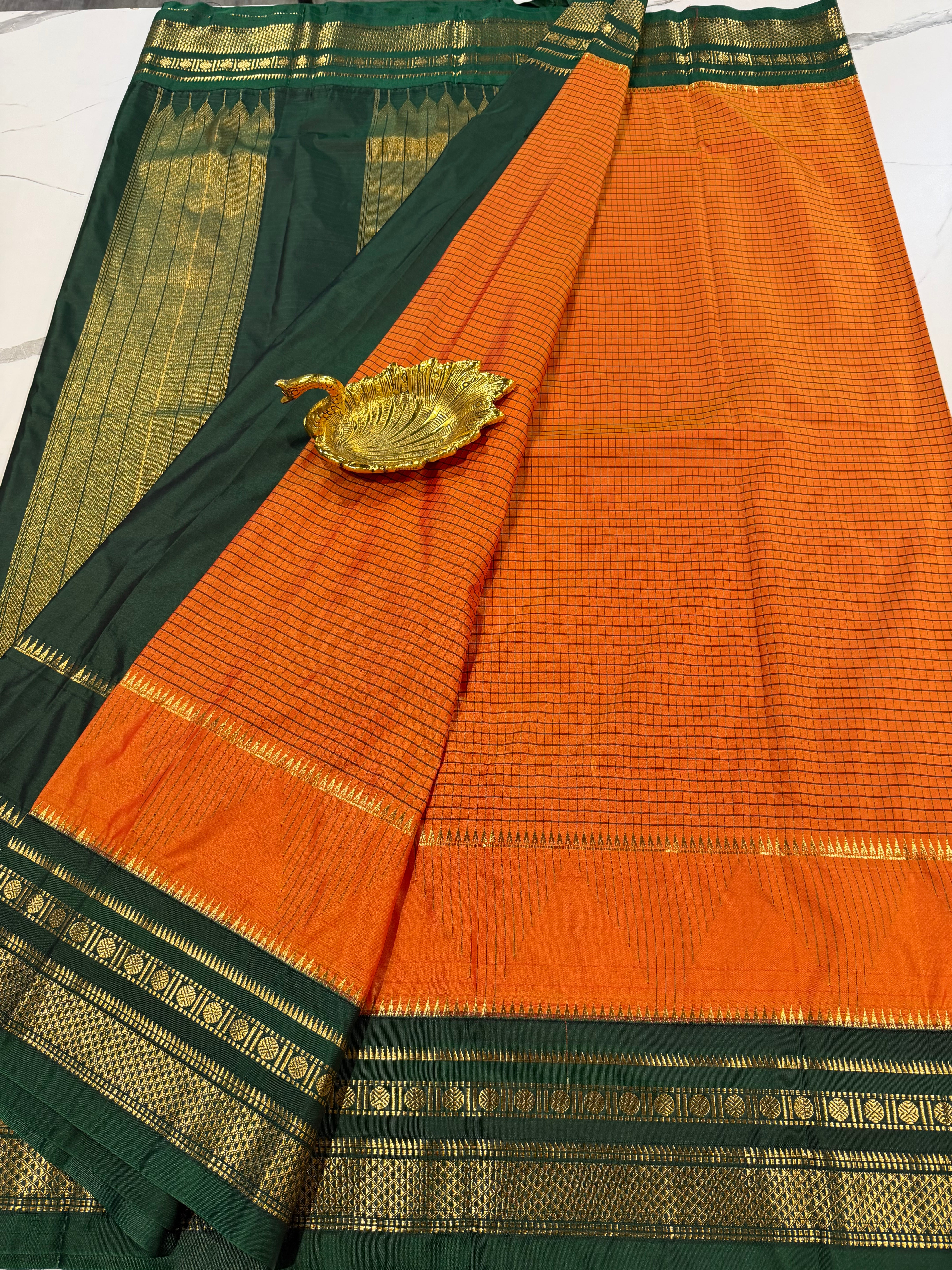 MG-2900 mustard yellow blue n green Mangalagiri Gadwal saree