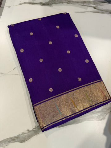 Pc-40 violet saree Paithani crepe