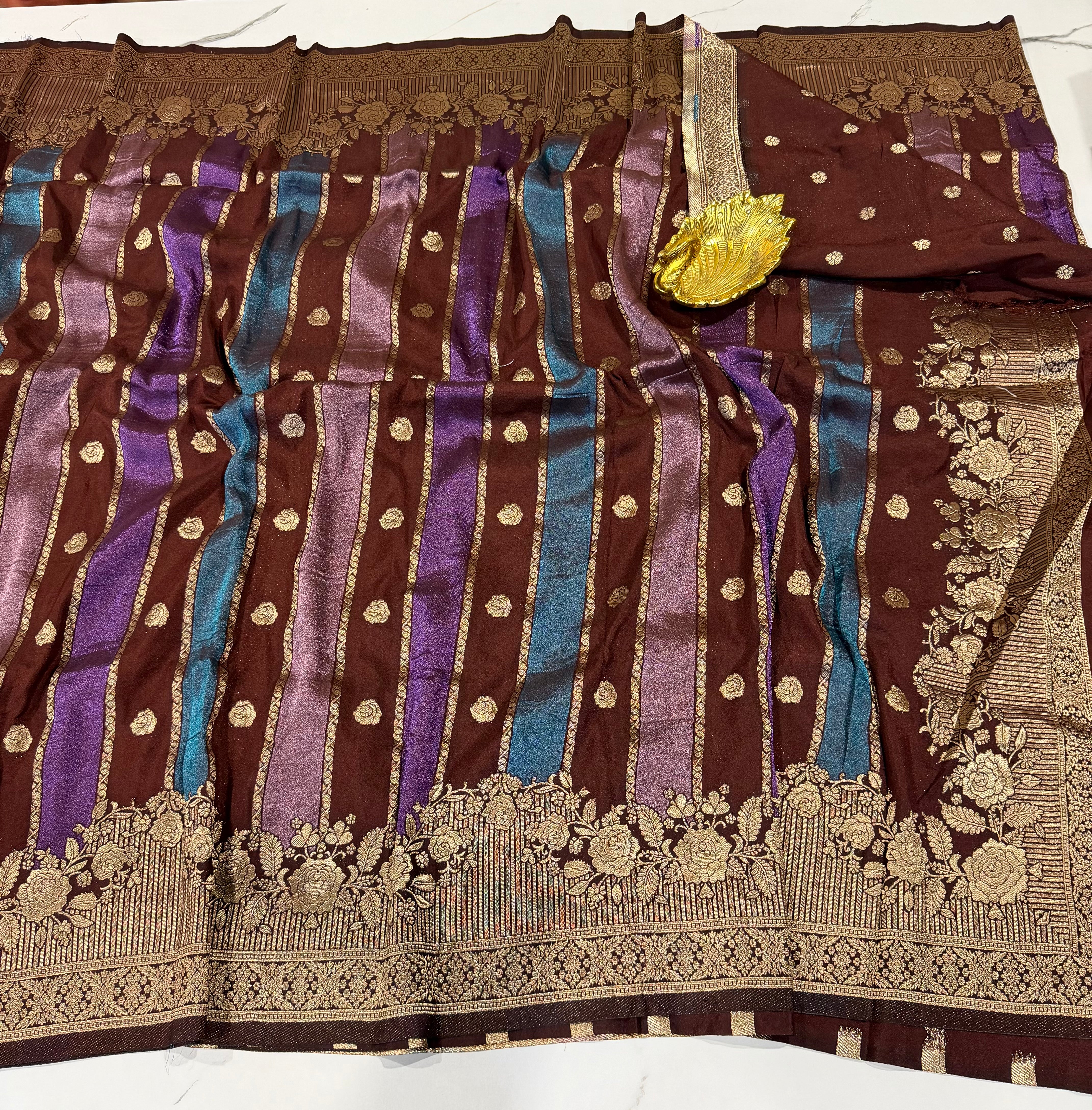KR-1949 Brown Rangkart kaddi georgette saree