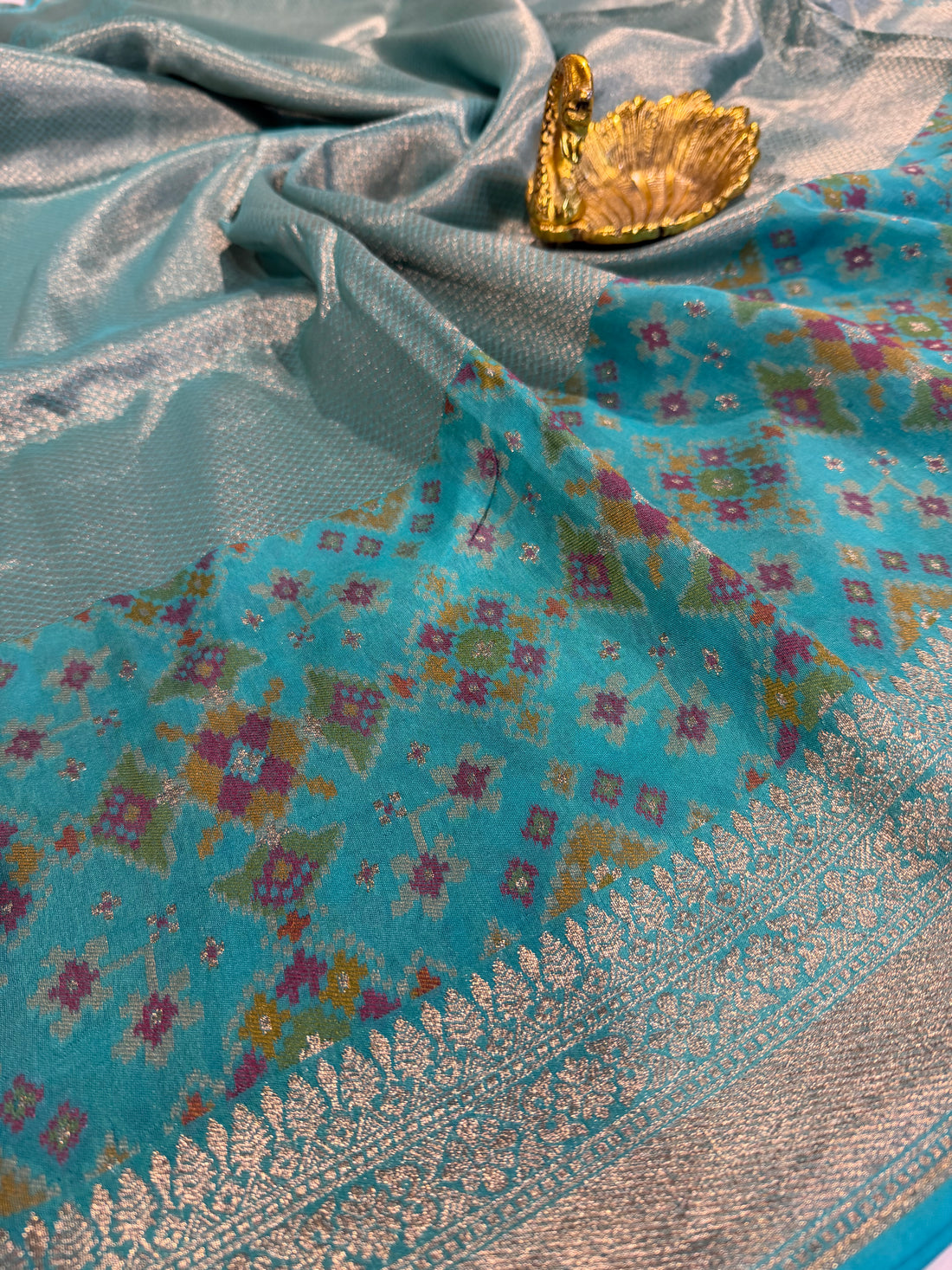 P-5400 sea blue tissue Patola saree