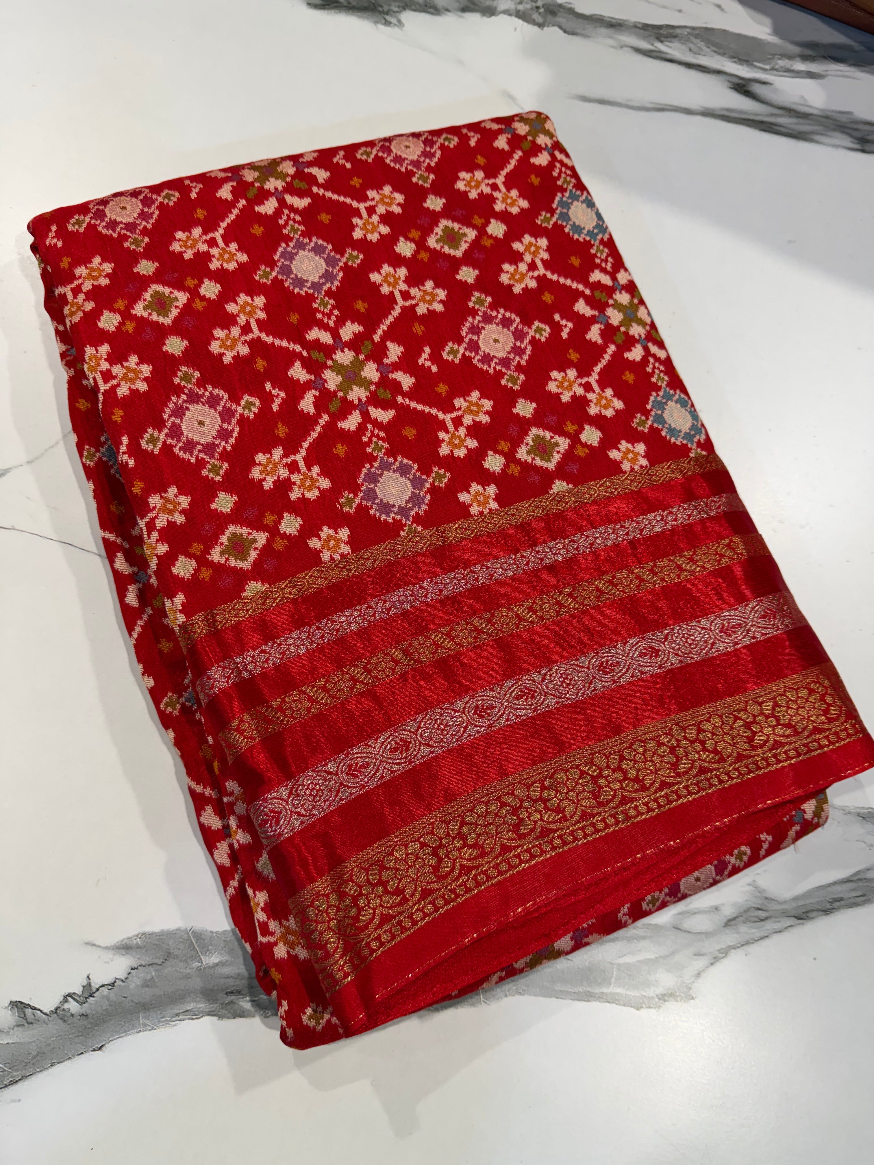 PT-A6 red colour Patola saree