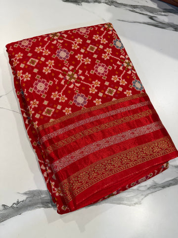 PT-A6 red colour Patola saree