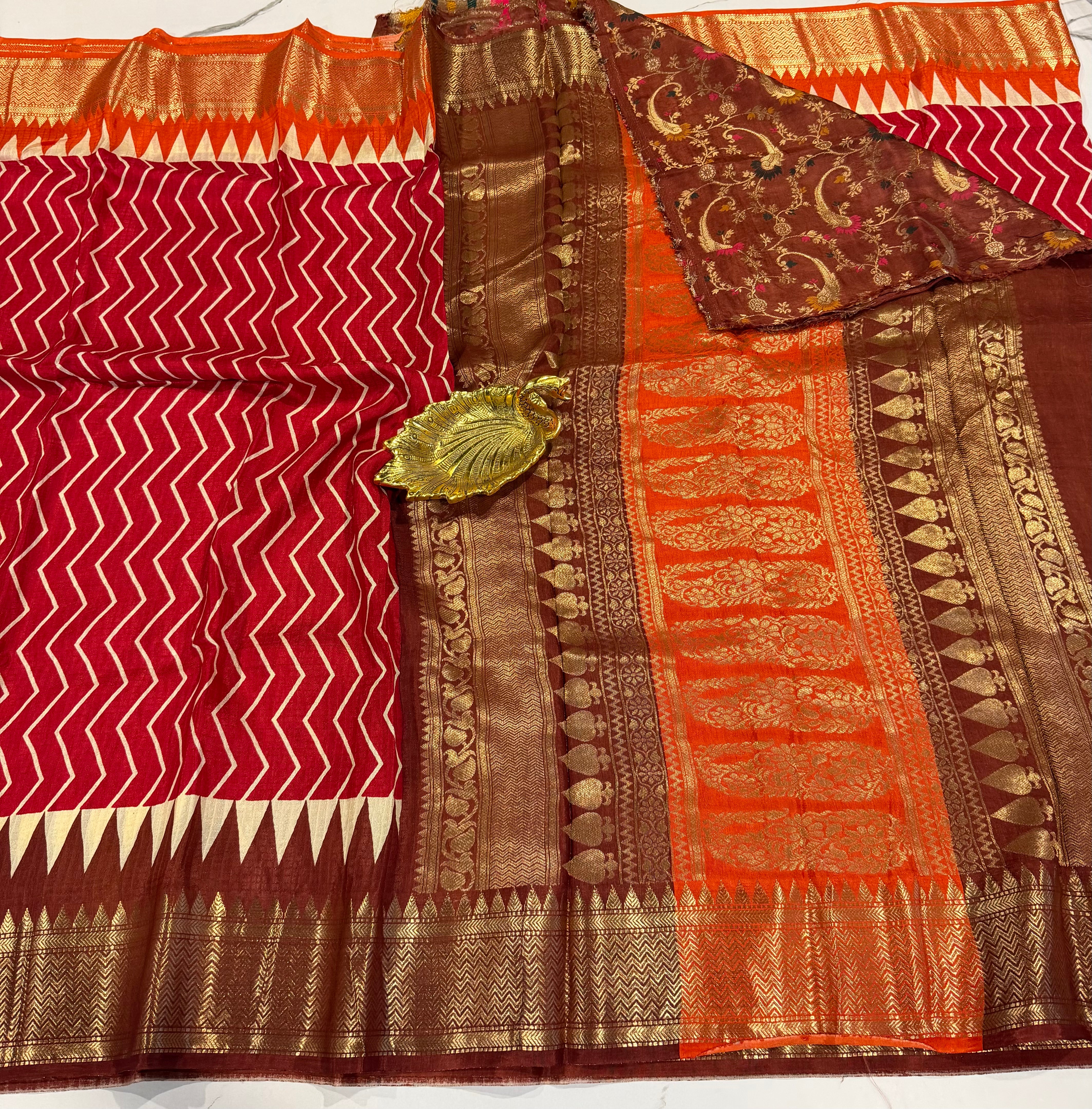 LD-2650 Ganga Jamuna saree maroon colour