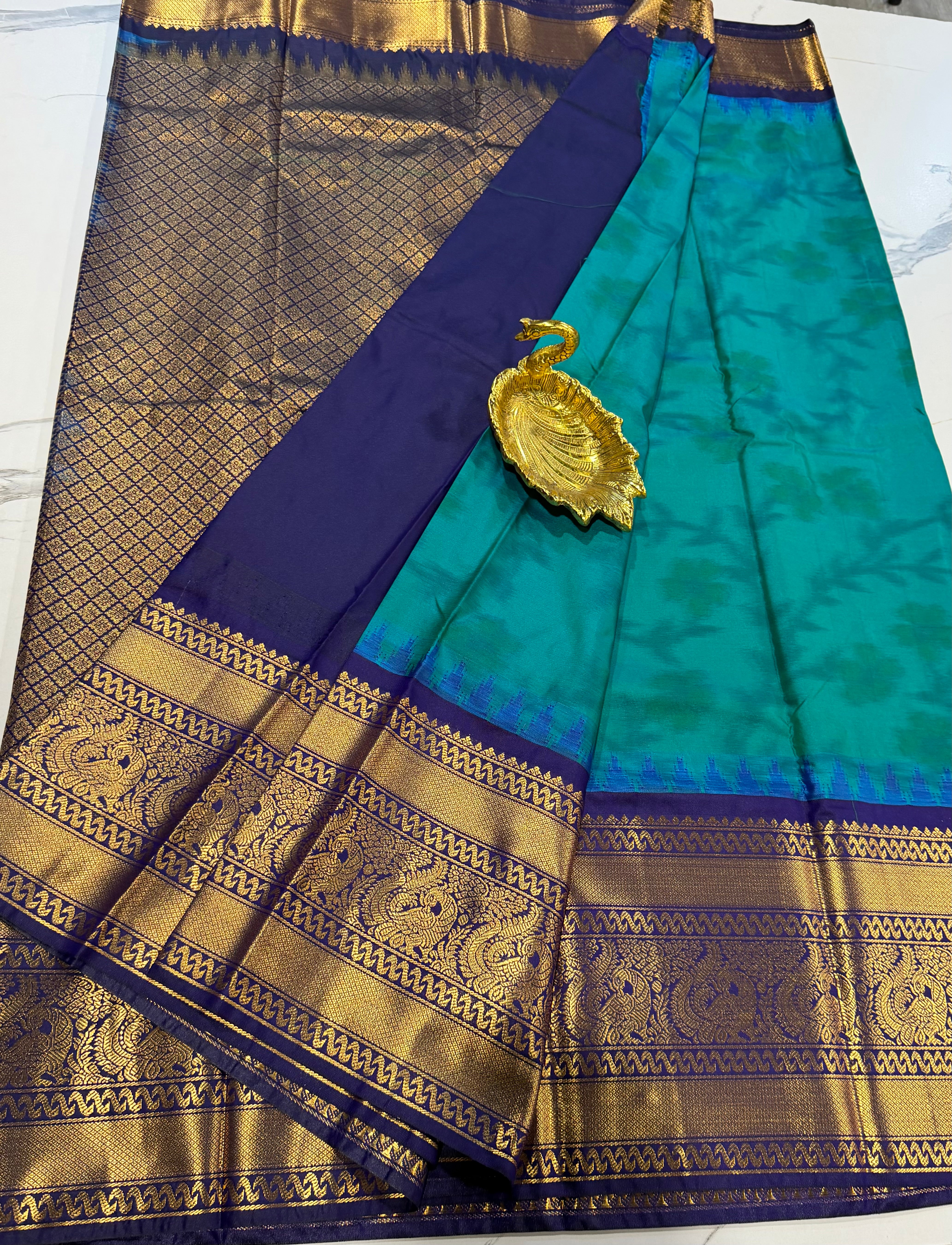 GP-3100 Ramablue Pochampally prints saree