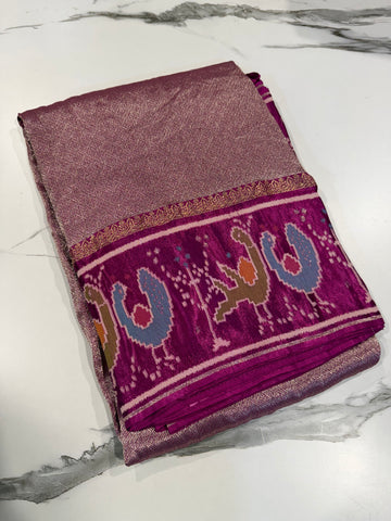 KT-5 purple colour kanchi tissue saree